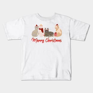 FUN CATS Merry Christmas! Kitties Kids T-Shirt